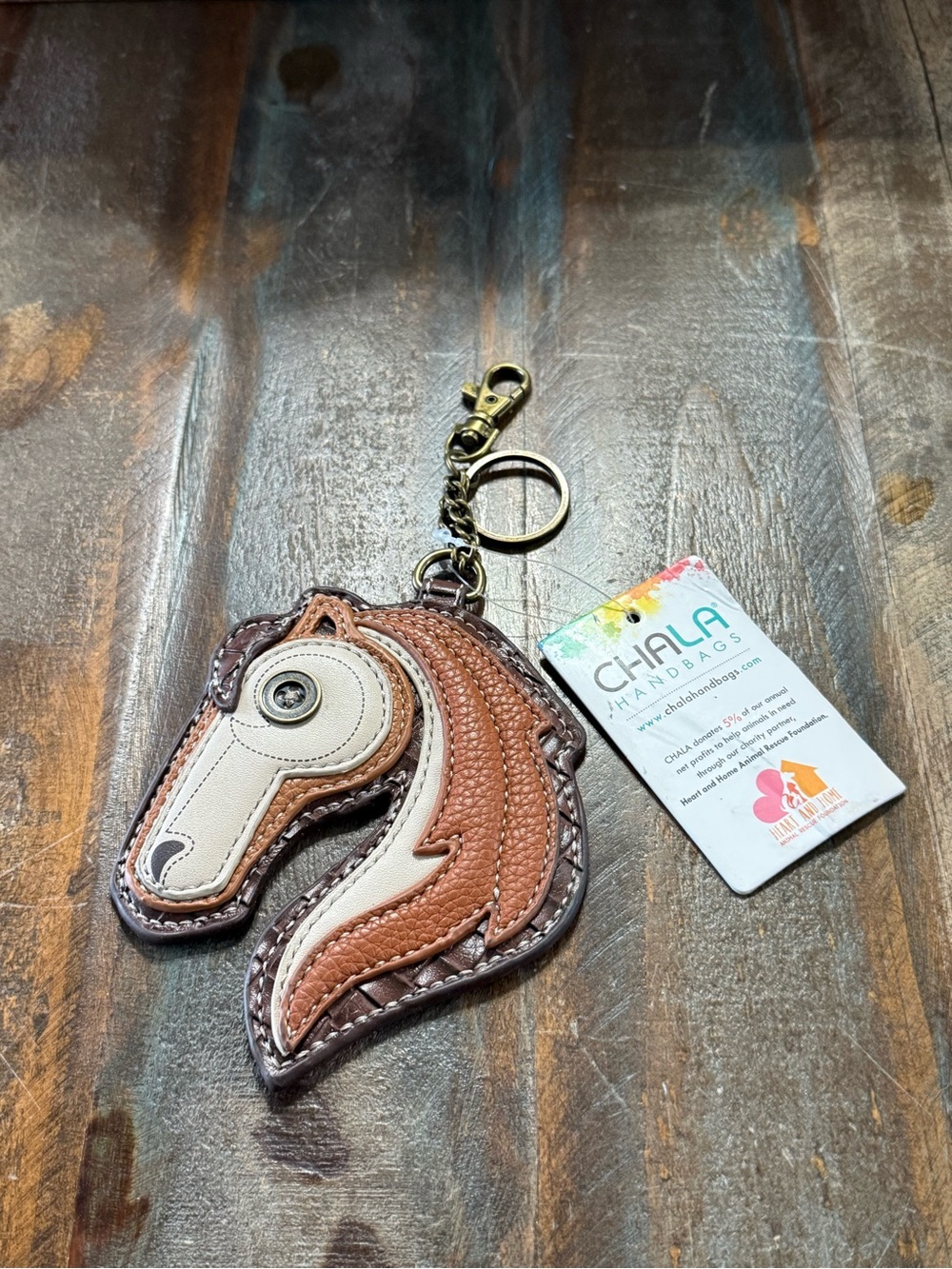 CHALA Horse Keychain Bag Charm PETA Approved Vegan Leather NWT